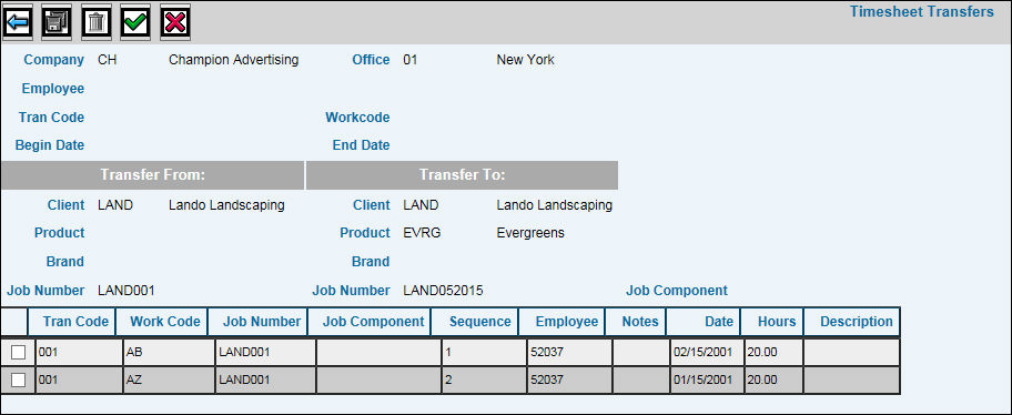 Timesheet Transfer